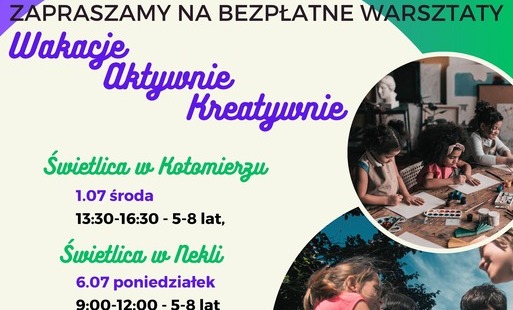 Zdjęcie do Bezpłatne warsztaty dla dzieci i młodzieży