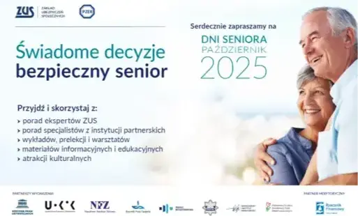 Zdjęcie do Uwaga Seniorzy! ZUS i Policja Zapraszają na Spotkania o Bezpieczeństwie! 