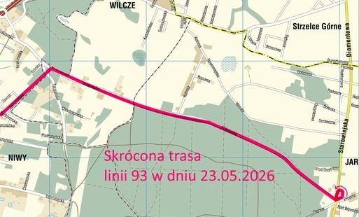 Zdjęcie do Zmiana organizacji ruchu autobusu linii 93 w dniu 23 maja 2026 r.