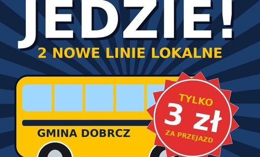 Zdjęcie do JEDZIEMY! Od 2 października w Gminie Dobrcz startują DWIE LINIE LOKALNE!